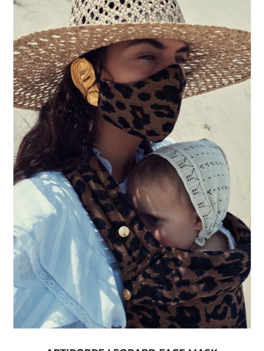 Artipoppe Leopard Print Face Mask - Brown/Black RARE